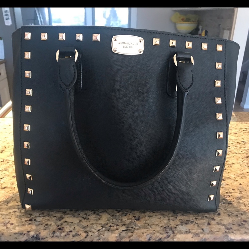Michael Kors gold studded purse